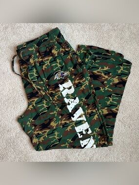 NFL Baltimore Ravens Camo Pajama Pants - Green, Brown, Black